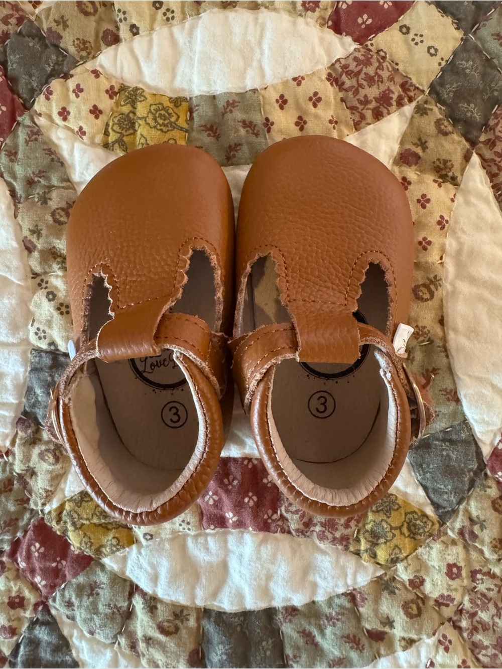 Leather Little Love Bug T-Strap Shoes- Size 3